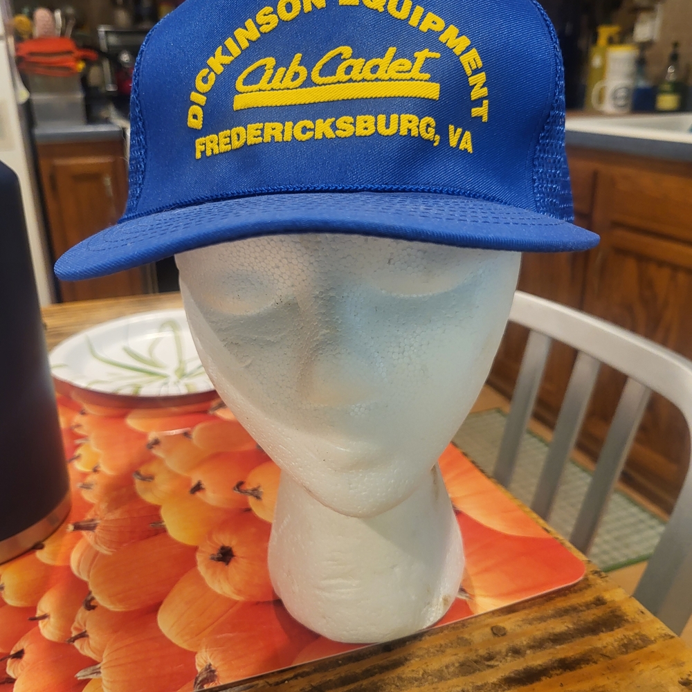 Blue NOS Trucker Hat. CUB CADET DICKINSON EQUIPMENT